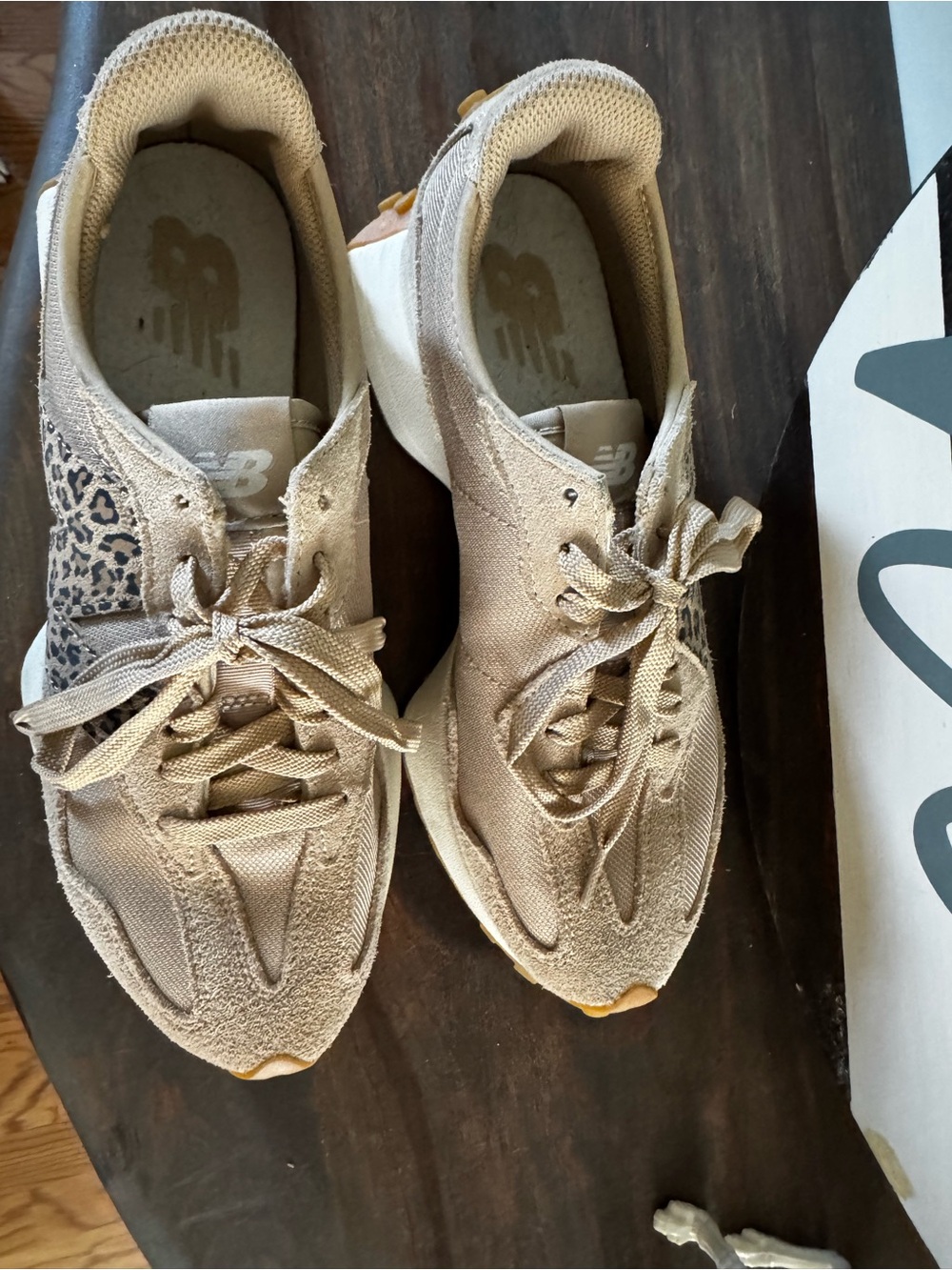 Taupe Leopard Accent Women's New Balance Sneakers women’s size 9.5/10 - Picture 2 of 5